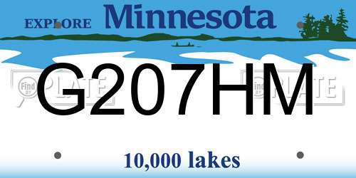 G207HM Minnesota License Plate