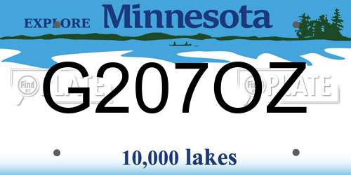 G207OZ Minnesota License Plate