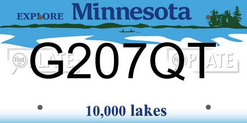 G207QT Minnesota License Plate