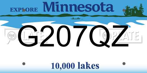 G207QZ Minnesota License Plate