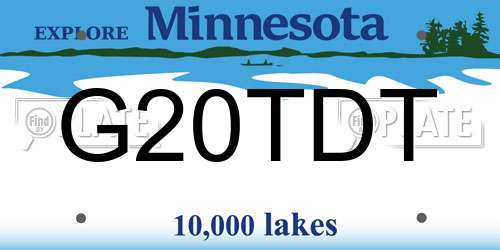 G20TDT Minnesota License Plate
