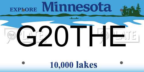 G20THE Minnesota License Plate