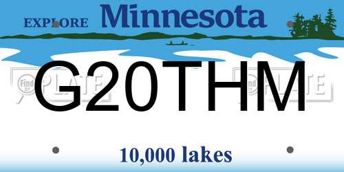 G20THM Minnesota License Plate