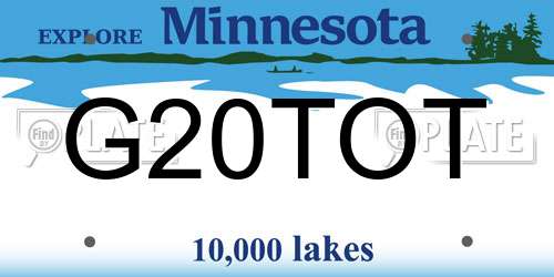 G20TOT Minnesota License Plate