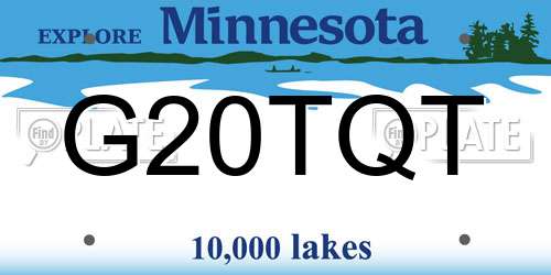 G20TQT Minnesota License Plate