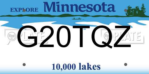 G20TQZ Minnesota License Plate