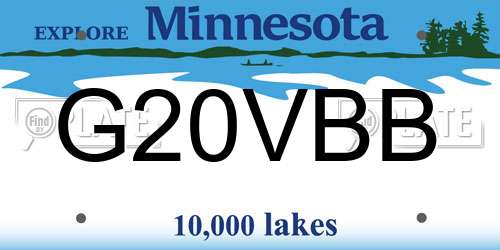 G20VBB Minnesota License Plate