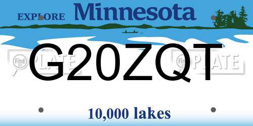 G20ZQT Minnesota License Plate