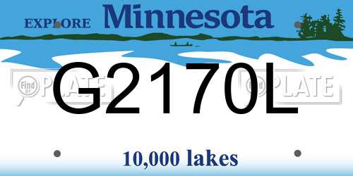 G2170L Minnesota License Plate