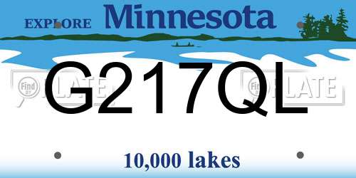 G217QL Minnesota License Plate