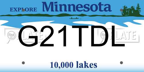 G21TDL Minnesota License Plate