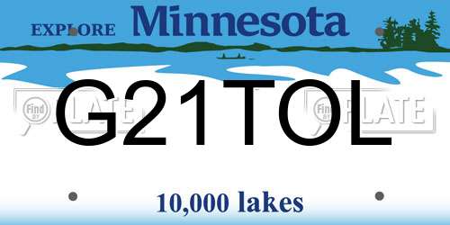 G21TOL Minnesota License Plate