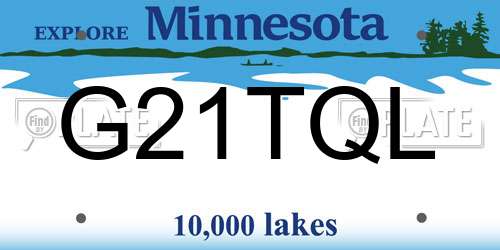 G21TQL Minnesota License Plate
