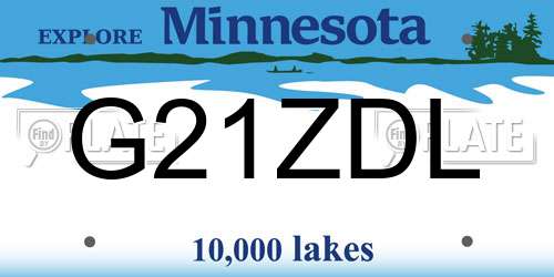 G21ZDL Minnesota License Plate