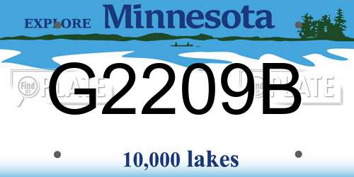 G2209B Minnesota License Plate