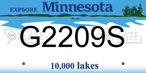 G2209S Minnesota License Plate