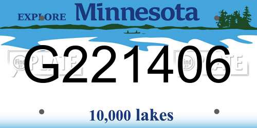 G221406 Minnesota License Plate