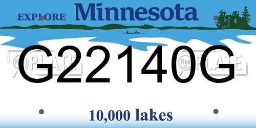 G22140G Minnesota License Plate