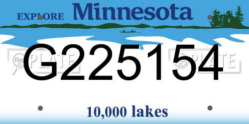 G225154 Minnesota License Plate