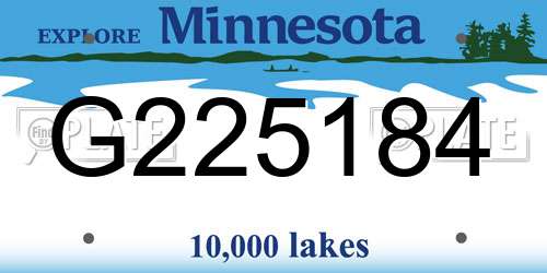 G225184 Minnesota License Plate