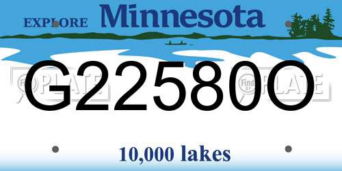 G22580O Minnesota License Plate