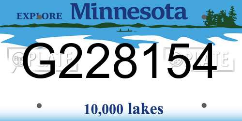 G228154 Minnesota License Plate
