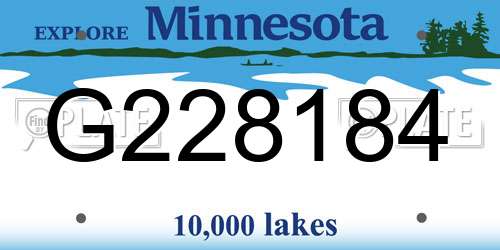 G228184 Minnesota License Plate