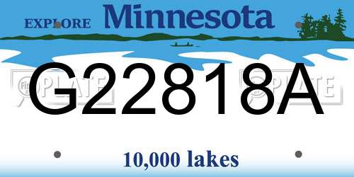 G22818A Minnesota License Plate