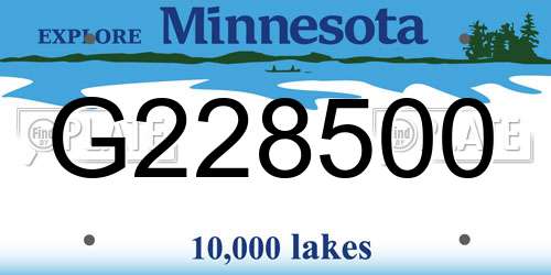 G228500 Minnesota License Plate
