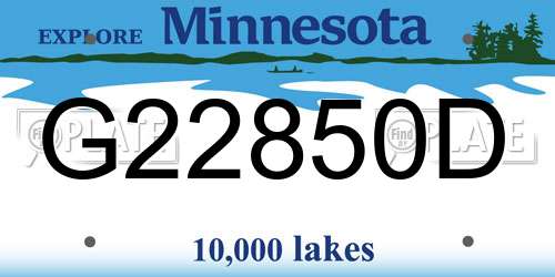 G22850D Minnesota License Plate