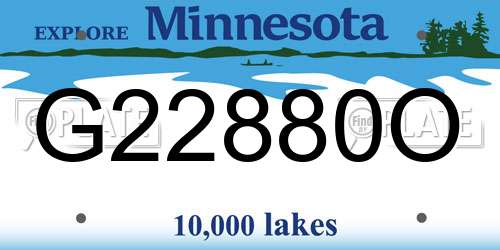 G22880O Minnesota License Plate