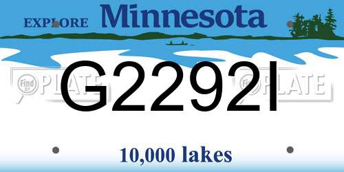 G2292I Minnesota License Plate