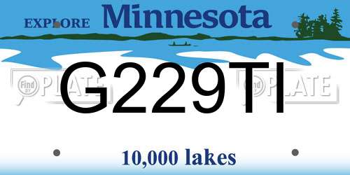 G229TI Minnesota License Plate