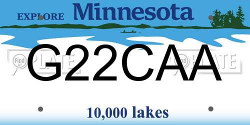G22CAA Minnesota License Plate
