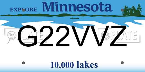 G22VVZ Minnesota License Plate