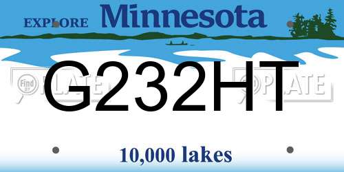 G232HT Minnesota License Plate