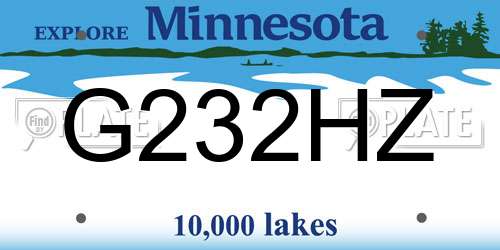 G232HZ Minnesota License Plate
