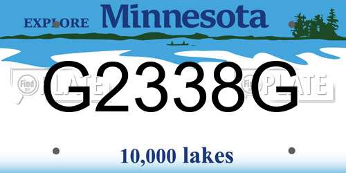 G2338G Minnesota License Plate