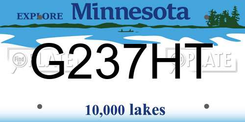 G237HT Minnesota License Plate