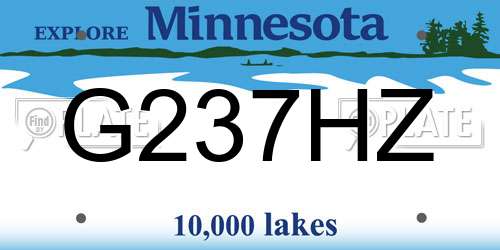 G237HZ Minnesota License Plate