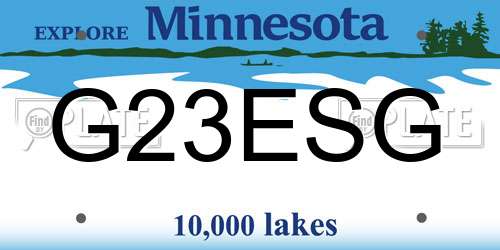 G23ESG Minnesota License Plate