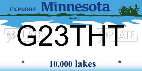 G23THT Minnesota License Plate