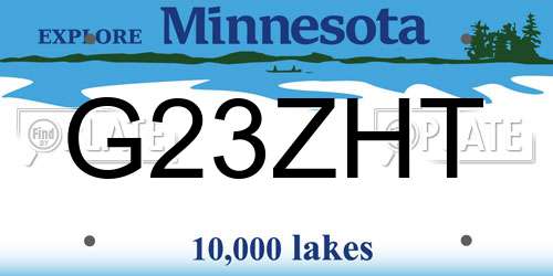 G23ZHT Minnesota License Plate