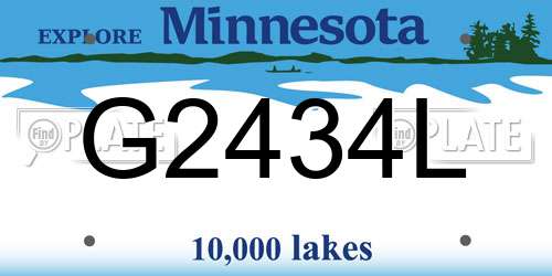 G2434L Minnesota License Plate
