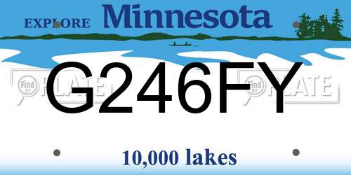 G246FY Minnesota License Plate