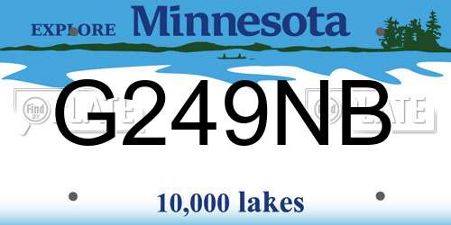 G249NB Minnesota License Plate