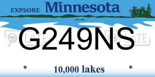 G249NS Minnesota License Plate