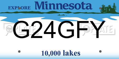 G24GFY Minnesota License Plate