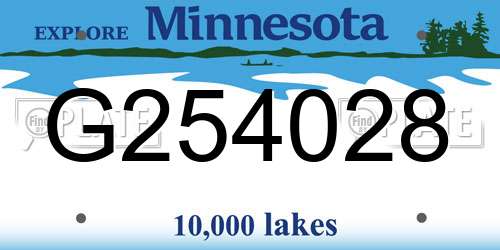 G254028 Minnesota License Plate