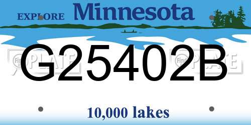 G25402B Minnesota License Plate